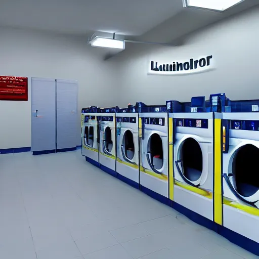 Prompt: photo of futuristic laundromat, year 2500, 8k