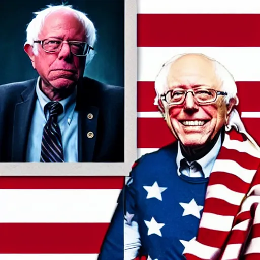 Image similar to bernie sanders as captain america