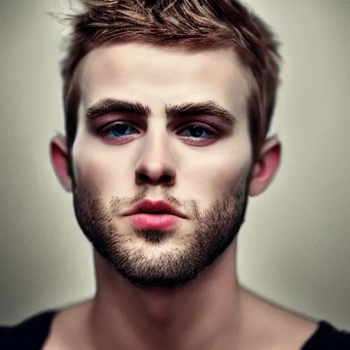 Image similar to beautiful hyperrealistic matte portrait attractive young white male