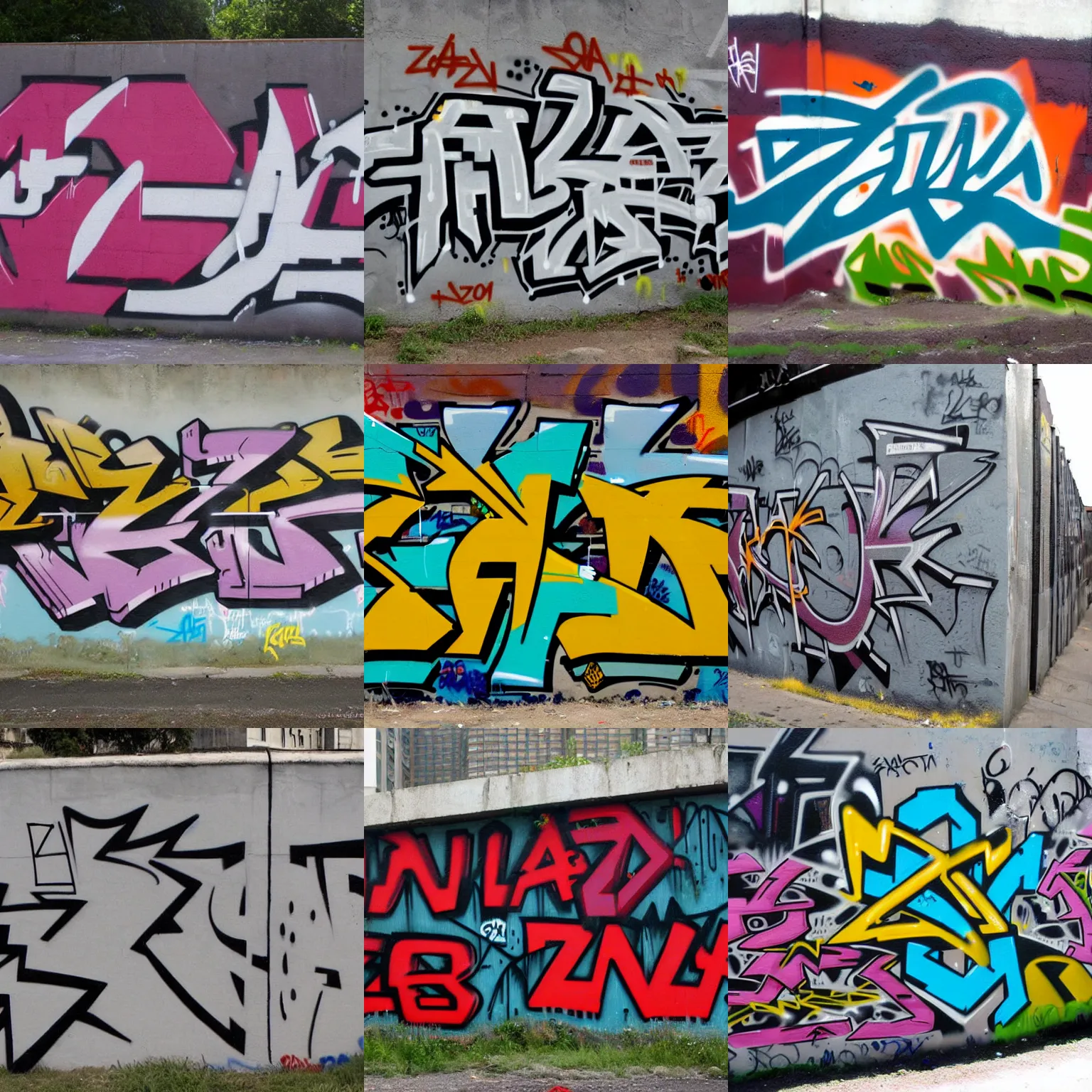 Prompt: graffiti of the word zatla, brutalist style, ignorant