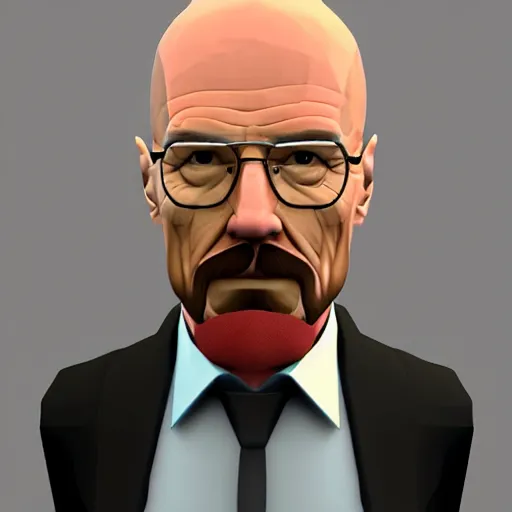 Prompt: low poly model of a Walter White