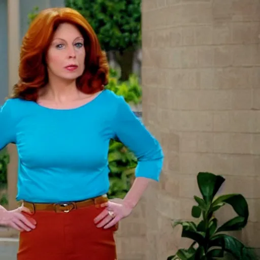 Prompt: A still of Lois Griffin from Family Guy in NCIS, turquoise blouse, tan pants