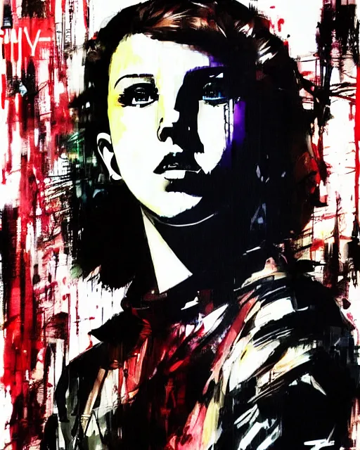 Image similar to millie bobby brown by yoji shinkawa