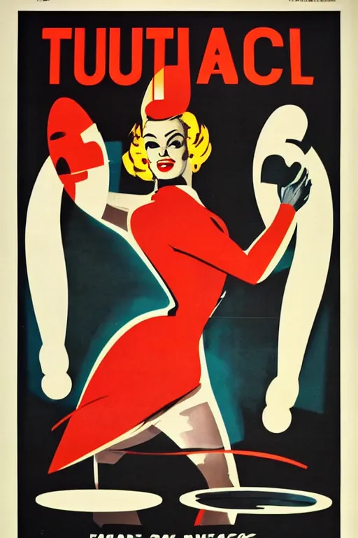 Prompt: poster of the fun, 1 9 5 0 s style, futuristic design, dark, symmetrical, washed out color, centered, art deco, 1 9 5 0's futuristic, glowing highlights, intense