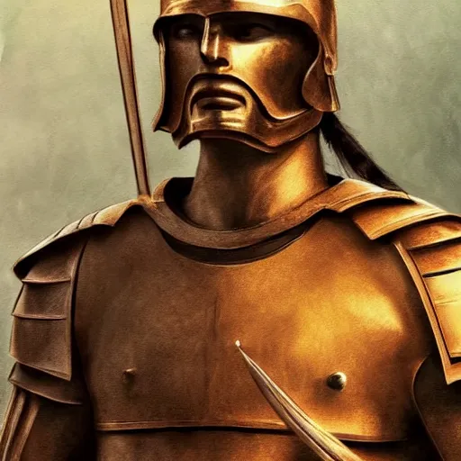 Image similar to portrait of a spartan warrior, sharp image, detailed