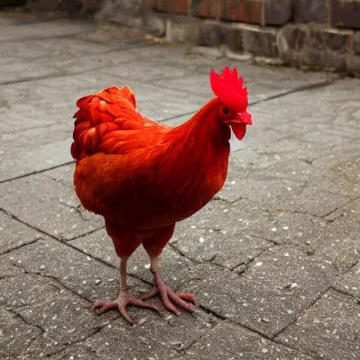 Image similar to adorable crimson chicken