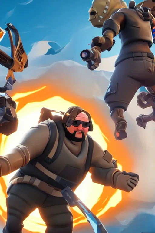 Image similar to Gabe Newell as a Fortnite character