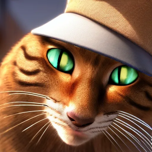 Image similar to ultra realistic cat smoking cigarette wearing mafia hat, ultra realistic, 8 k resolution, detailed, real life