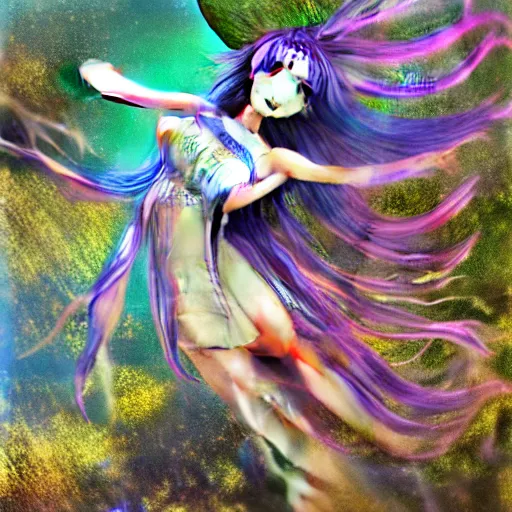 Prompt: Octane Render 16K , advanced digital anime art, a very cute and gorgeous faery wearing a dress made of water , full body, very long wavy azure blue hair, braided hair, white highlights in hair, azure blue watery eyes, full round face, japanese beautiful cute young J-Pop idol actress girl face, cinematic lighting, mid-shot, glowing rich colors, powerful imagery, 3d shading, Hyperdetailed photorealism, 108 megapixels, amazing depth, highly intricately detailed, trending on pixiv, Artstation, DeviantArt, NicoVideo, Steven Artgerm Lau, WLOP, RossDraws, RuanJia, James Jean, Andrei Riabovitchev, Totorrl, Marc Simonetti, Visual Key, and Sakimichan