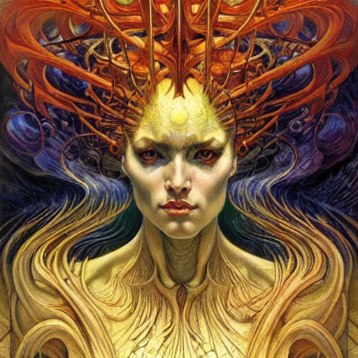 Image similar to Divine Chaos Engine by Karol Bak, Jean Delville, and Vincent Van Gogh