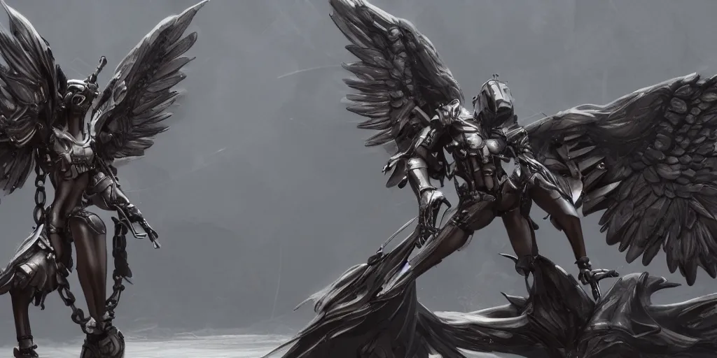 Image similar to a mechanical angel trending of artstation unreal engine