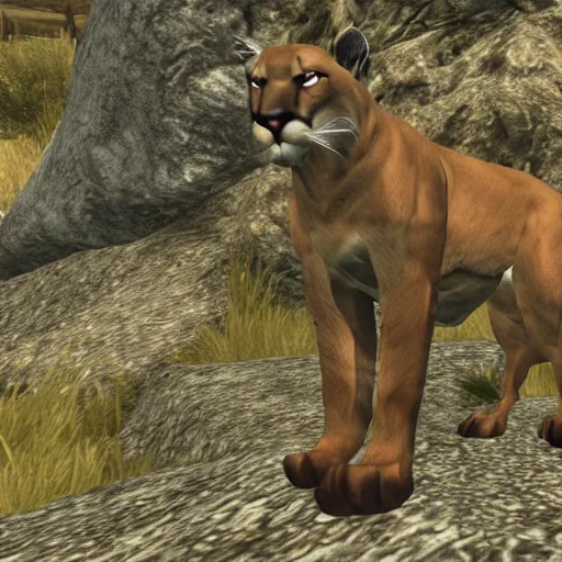 Prompt: mountain lion in skyrim mod