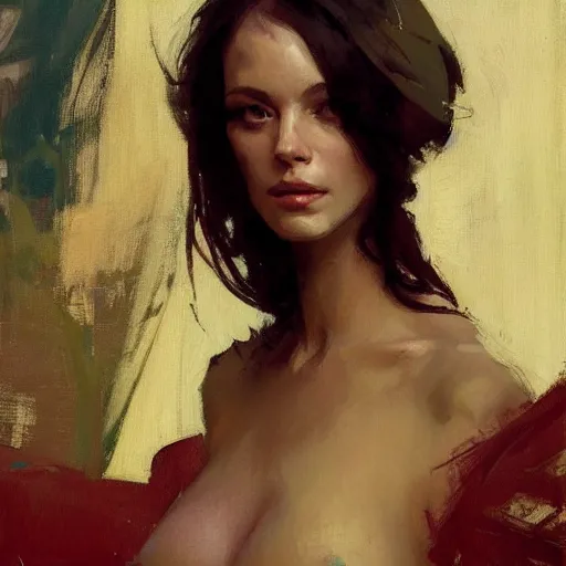 Image similar to portrait of a beautiful woman, intricate, elegant, highly detailed, greg manchess, mucha, liepke, ruan jia, jeffrey catherine jones, ridley scott