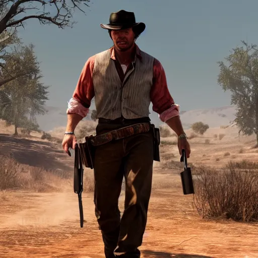 Prompt: mark wahlberg as a character in red dead redemption