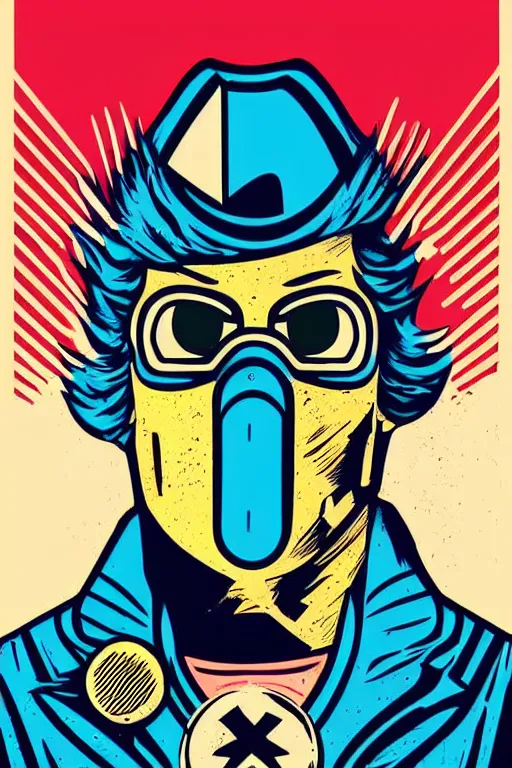 Image similar to fallout 7 6 retro futurist illustration art by butcher billy, sticker, colorful, illustration, highly detailed, simple, smooth and clean vector curves, no jagged lines, vector art, smooth andy warhol style