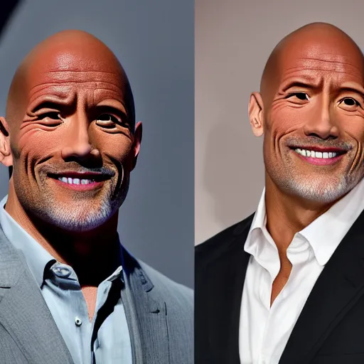 Image similar to Dwayne The Pebble Johnson, red carpet, studio lighting