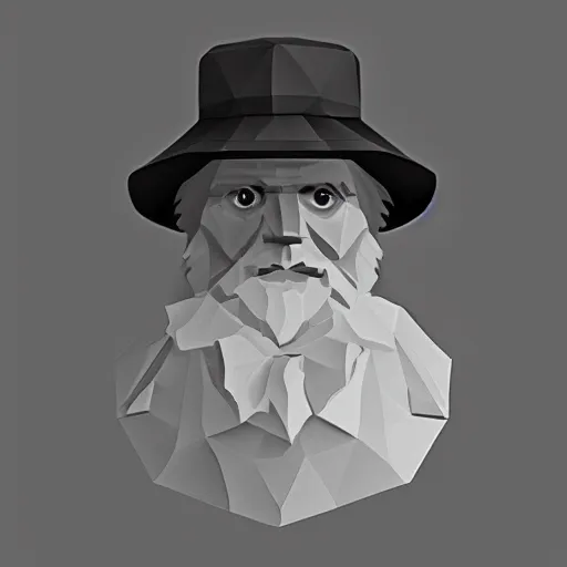 Image similar to low polygon charles darwin