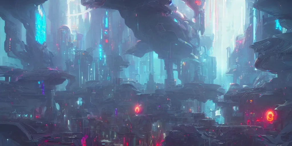 Image similar to cyberpunk world as seen from outer space concept art by pete mohrbacher and artgerm and wlop and greg rutkowski, digital art, highly detailed, intricate, sci-fi, neon colors, sharp focus, Trending on Artstation HQ, deviantart, unreal engine 5, 4K UHD image