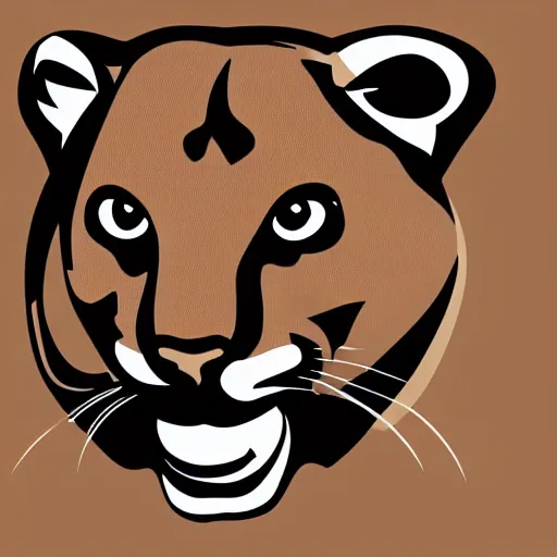 Prompt: a vector logo of a cougar. Photoshop vector.