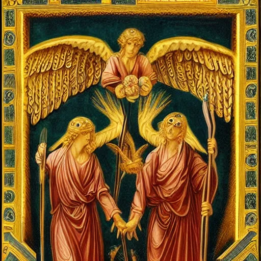 Prompt: actual depiction of angels unreal 8k + greco-roman art, Extremely detailed and intricate art + occult propaganda + dread, fear + symmetry