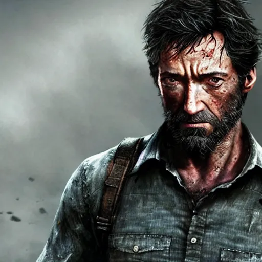 Prompt: Hugh Jackman as Joel from the last of us