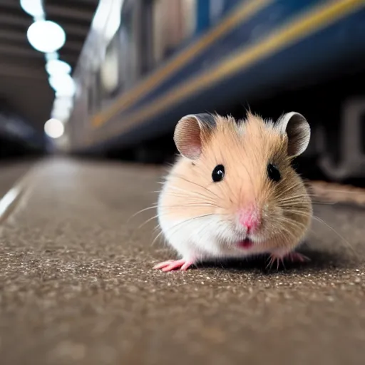 Prompt: detailed photo of a hamster sitting in a train, various poses, full body, unedited, daylight, dof, sharp focus, 8 k