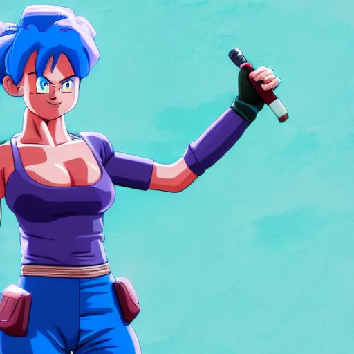 Prompt: Bulma from Dragon Ball Z, artstation, 4k detailed