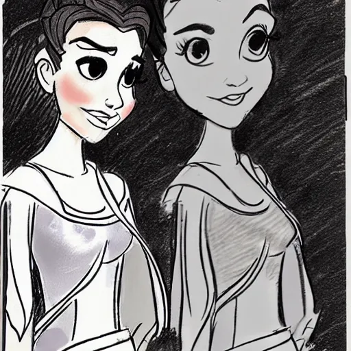 Image similar to milt kahl sketch of victoria justice as princess padme from star wars episode 3