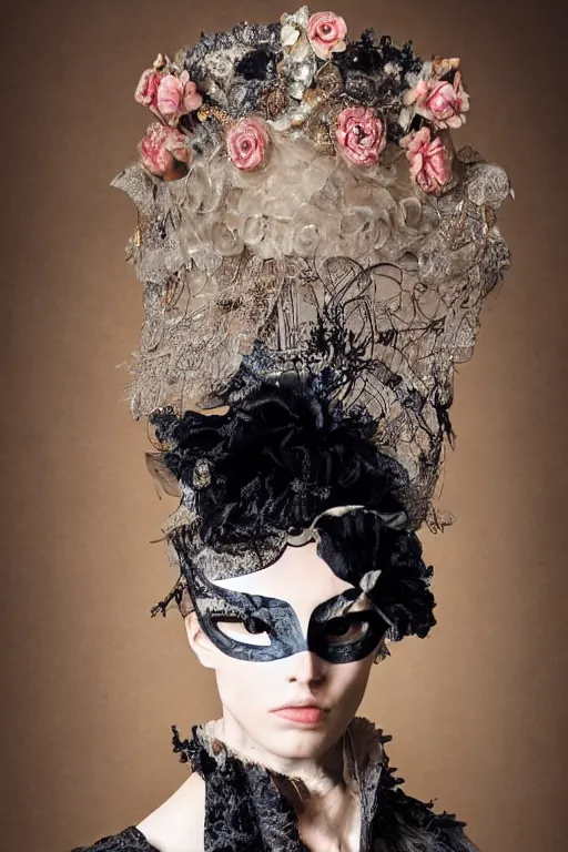 Image similar to portrait of a 2 1 st century fashion show featuring men's wear based in 1 7 5 0's england, fashion photography, vogue cover, elaborate lights. mask on face, accurate details, ultra hd, beautiful background