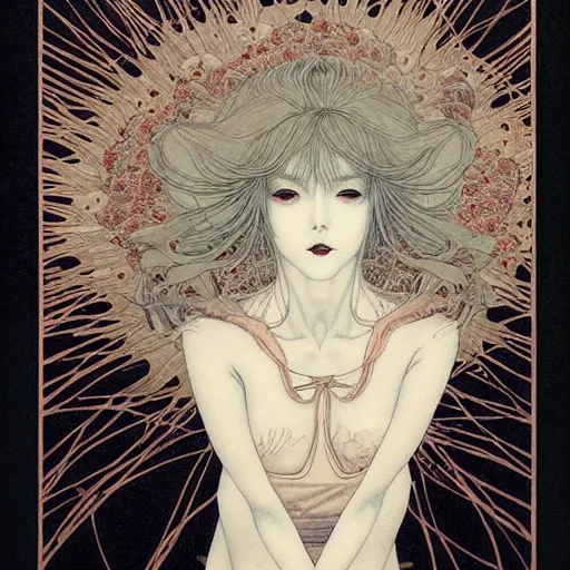 Image similar to prompt : portrait of muse soft light painted by takato yamamoto, inspired by ghost in shell anime, smooth face feature, intricate oil painting, high detail, sharp high detail, manga and anime