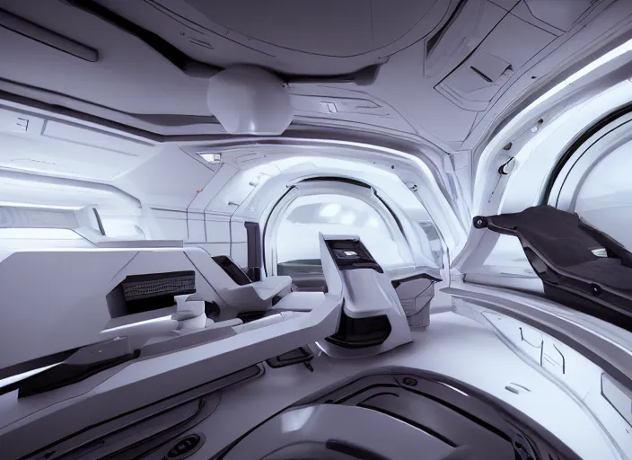 Prompt: the interior of a spaceship, alien beings, technology, ultra realistic, v - ray, redshirt render, corona render, 8 k,