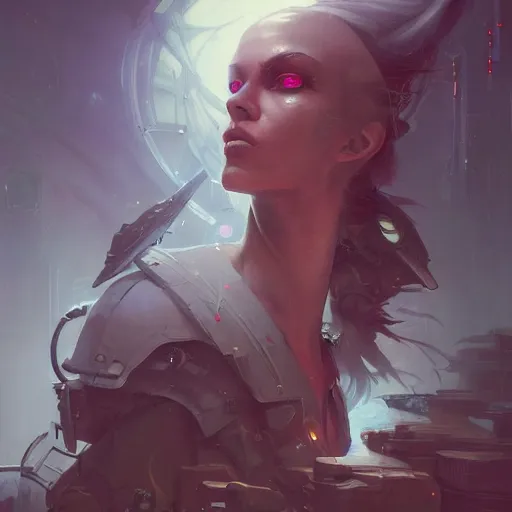 Prompt: portrait of a beautiful girl, cyberpunk concept art by pete mohrbacher and seb mckinnon and beksinski and josan gonzales, digital art, highly detailed, intricate, sci-fi, sharp focus, Trending on Artstation HQ, deviantart, unreal engine 5, 4K UHD image