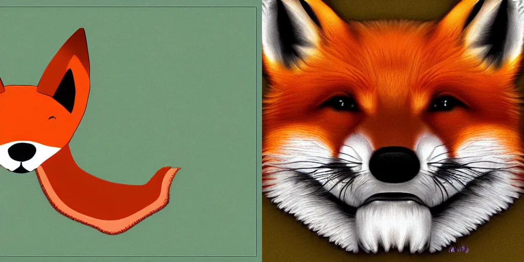 Prompt: A fox that looks like a hamburger. Nature digital art.