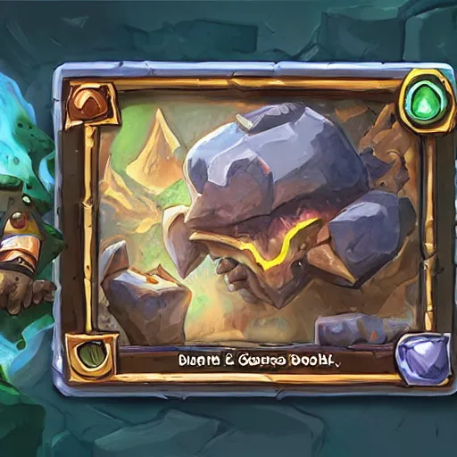 Prompt: ((((rock elemental golem spirit)))), dust and rock theme, hearthstone art style, epic fantasy card game art