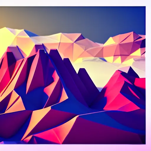 Image similar to super detailed color lowpoly art, big graphic seiner ship on sunset view with mountains, unreal engine, high contrast color palette, 3 d render, lowpoly, colorful, digital art, perspective, full volume composition, syd mead