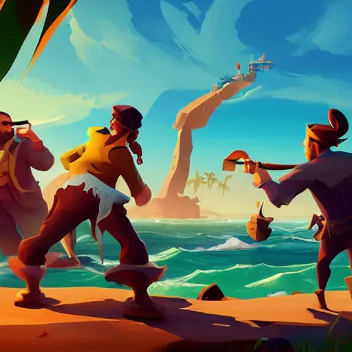 Image similar to painting treasure on sea of thieves game smooth median photoshop filter cutout vector, behance hd by jesper ejsing, by rhads, makoto shinkai and lois van baarle, ilya kuvshinov, rossdraws global illumination