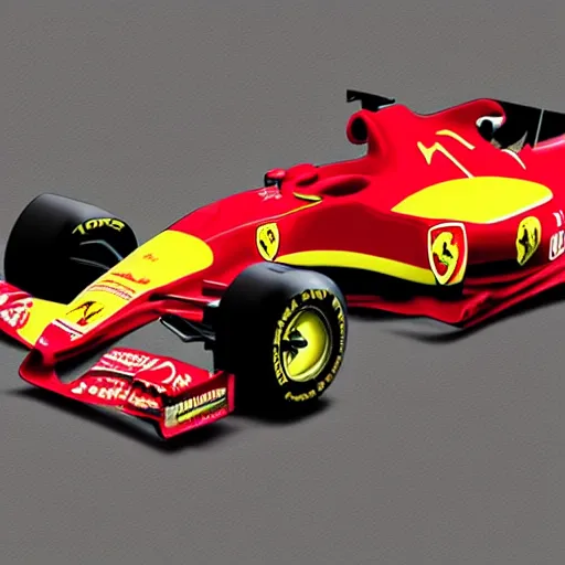 Image similar to Ferrari Formula 1 Car, digital art, realistic, detailed, artstation