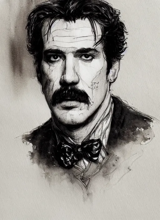 Image similar to portrait, Doc Holiday from Tombstone, watercolor, dramatic lighting, cinematic, establishing shot, extremely high detail, foto realistic, cinematic lighting, pen and ink, intricate line drawings, by Yoshitaka Amano, Ruan Jia, Kentaro Miura, Artgerm, post processed, concept art, artstation, matte painting, style by eddie mendoza, raphael lacoste, alex ross