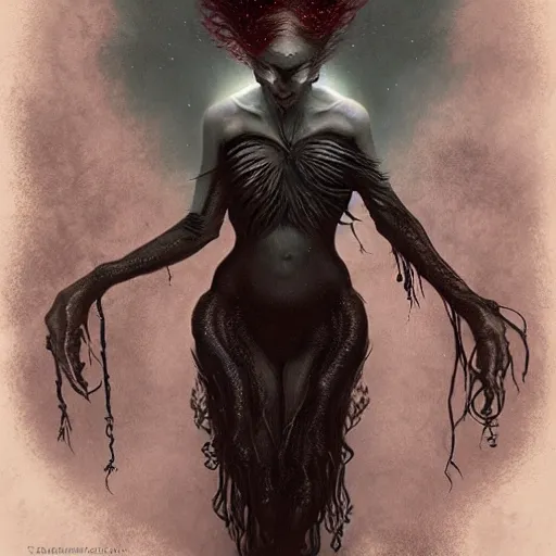 Image similar to lovecraftian monster by tom bagshaw