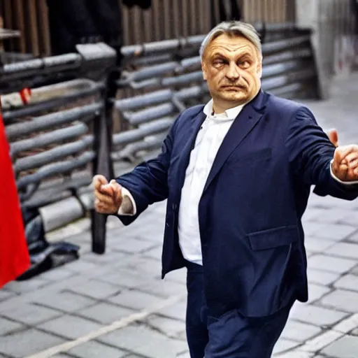 Prompt: Viktor Orban in Street Fighter