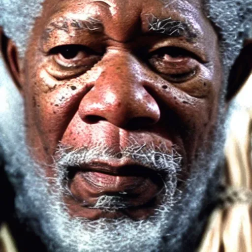 Image similar to still of morgan freeman in lord of the rings as gandalf