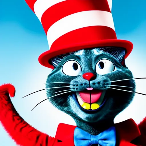 Image similar to bob odenkirk as cat in the hat from the movie cat in the hat. still from movie, 4 k,