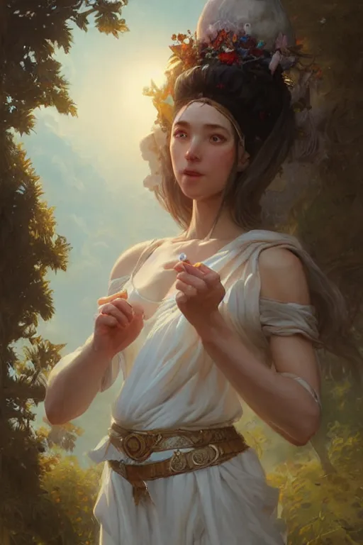 Image similar to goddess of the sweet land, highly detailed, digital painting, artstation, concept art, smooth, sharp focus, illustration, unreal engine 5, 8 k, art by artgerm and greg rutkowski and edgar maxence