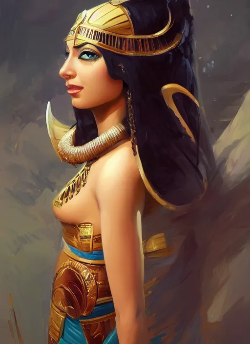 Prompt: An beautiful digital painting of a lovely lovely egyptian princess, by Stanley Artgerm Lau, frank frazetta, Rossdraws, James Jean, gerald brom, Andrei Riabovitchev, Marc Simonetti, and Sakimichan, trending on artstation, SFW version