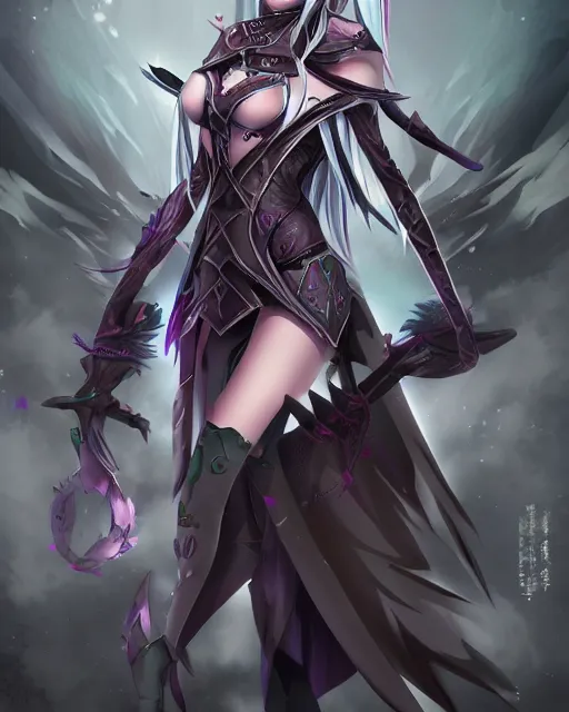 Image similar to elven dark elf girl, in the style of sumihei, tokyo ravens style, dynamic lighting, fantasy concept art, trending on art station, stunning visuals, ultra detailed