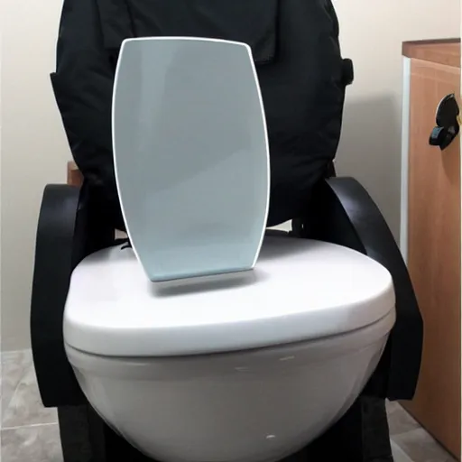 Image similar to gaming chair as a toilet realistic