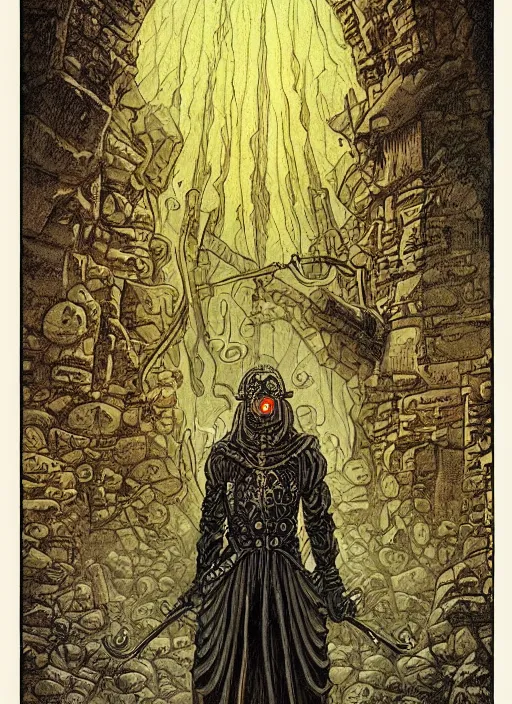 Image similar to high fantasy steampunk cultist portrait by moebius