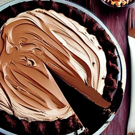 Prompt: chocolate and peanut butter pie, cookbook photo