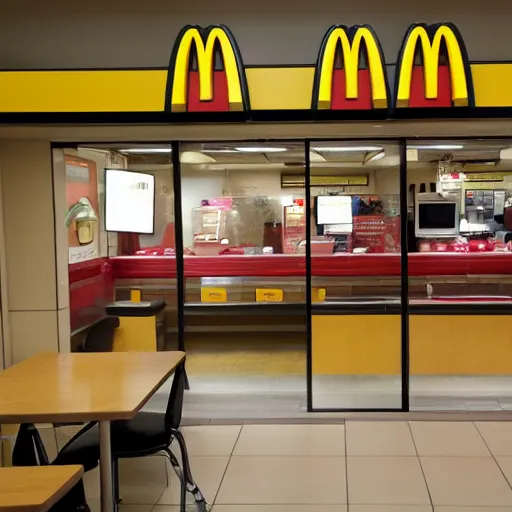 Prompt: mcdonalds in the backrooms