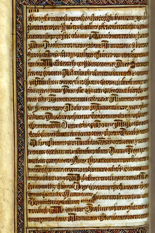 Image similar to a latin manuscript, with detailed, legible lettering